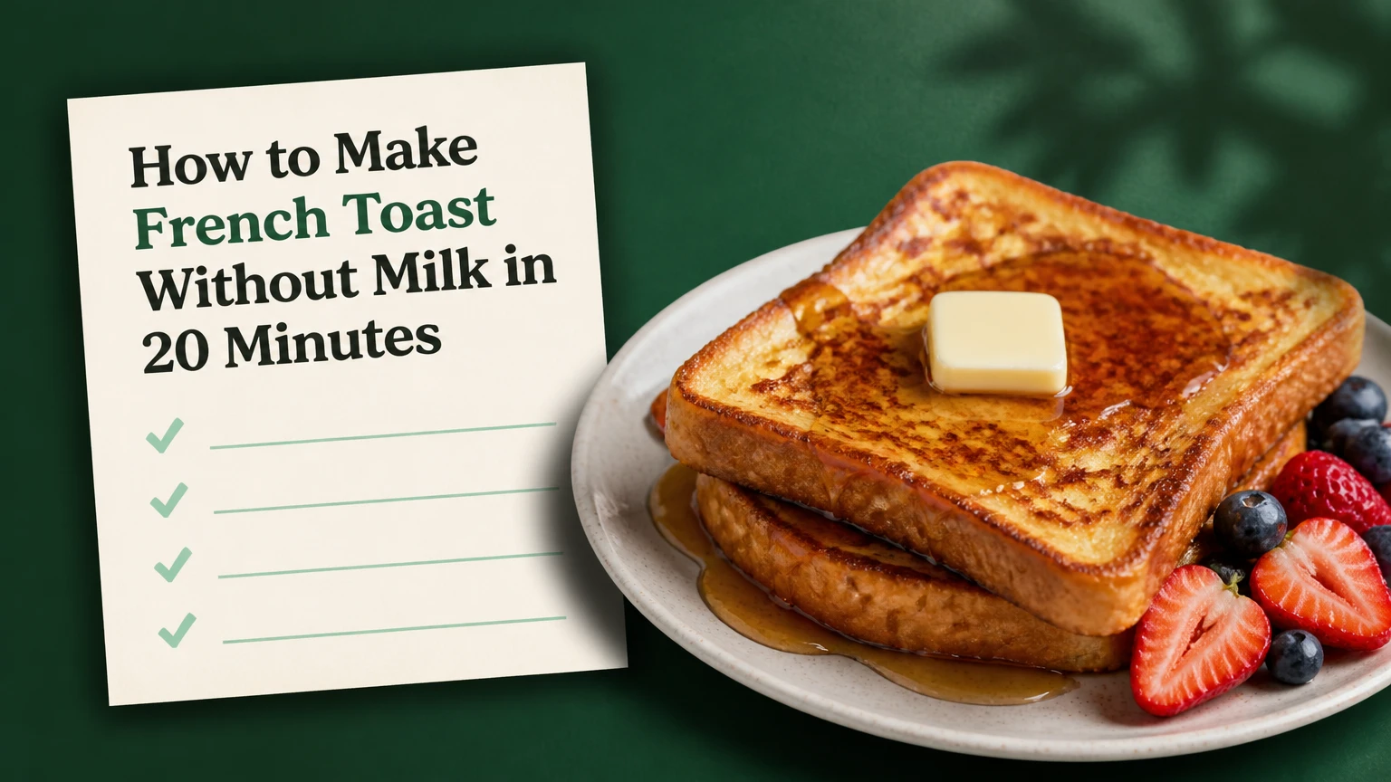 how to make french toast without milk